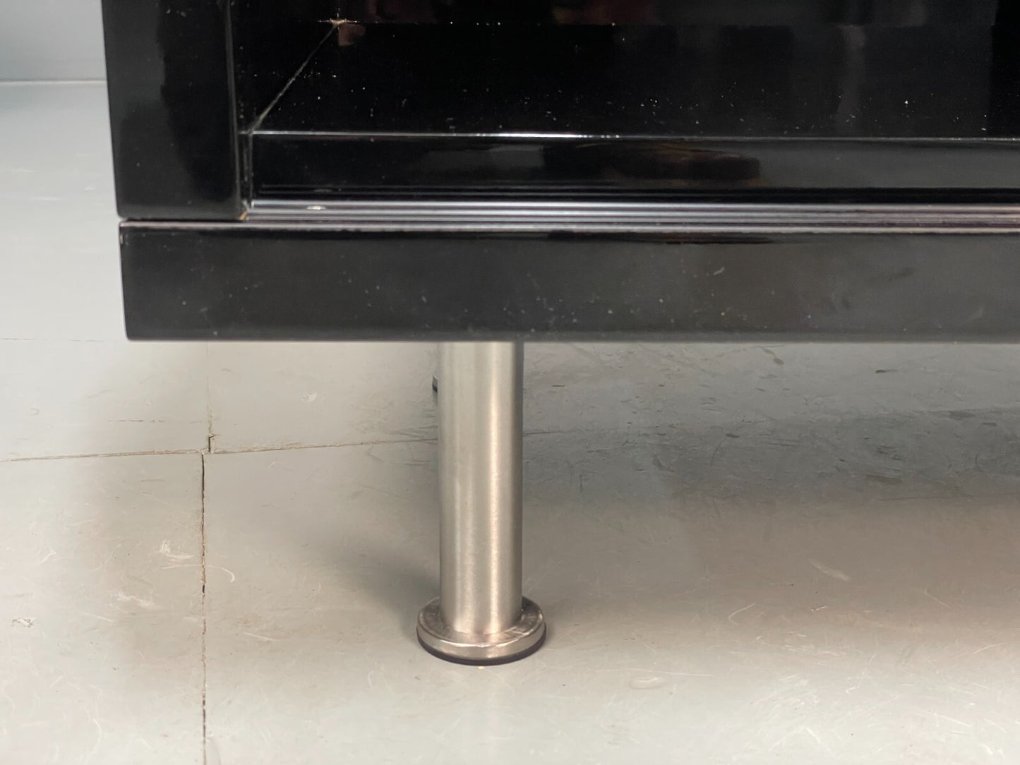 Modern Gloss Black Media Unit Sideboard With Metal Legs EB8660 MWOO - UKDK FURNITURE