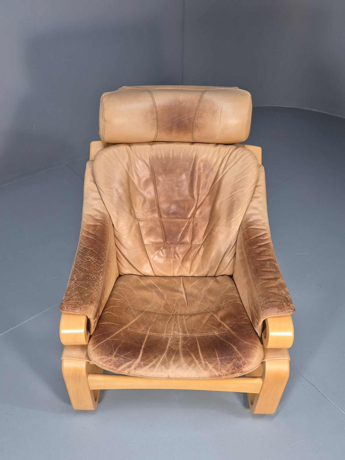 Vintage Danish Skippers Bentwood and Leather Apollo Lounge Chair EB9268 MBEN - UKDK FURNITURE