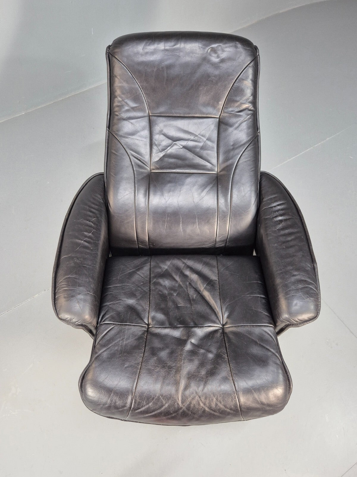 Vintage Danish Swivel and Recline Lounge Chair Bentwood Base 1980s EB9237 MSWI - UKDK FURNITURE