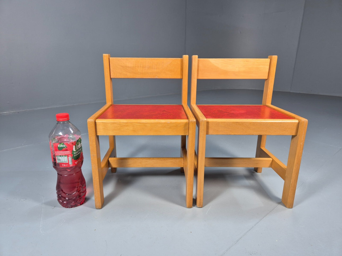 2 Vintage Danish Nursery School Chairs Beech 1970s Retro EB9673 MSTA - UKDK FURNITURE
