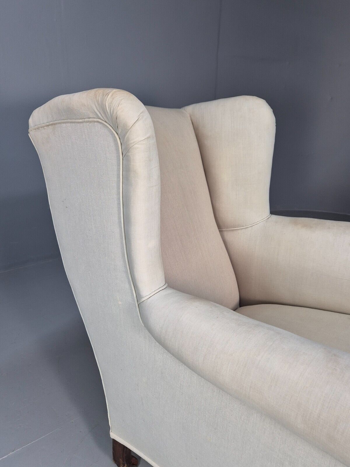 Vintage Wingback Lounge Chair Calico Antique Upholstery Project EB8735 VCLO - UKDK FURNITURE