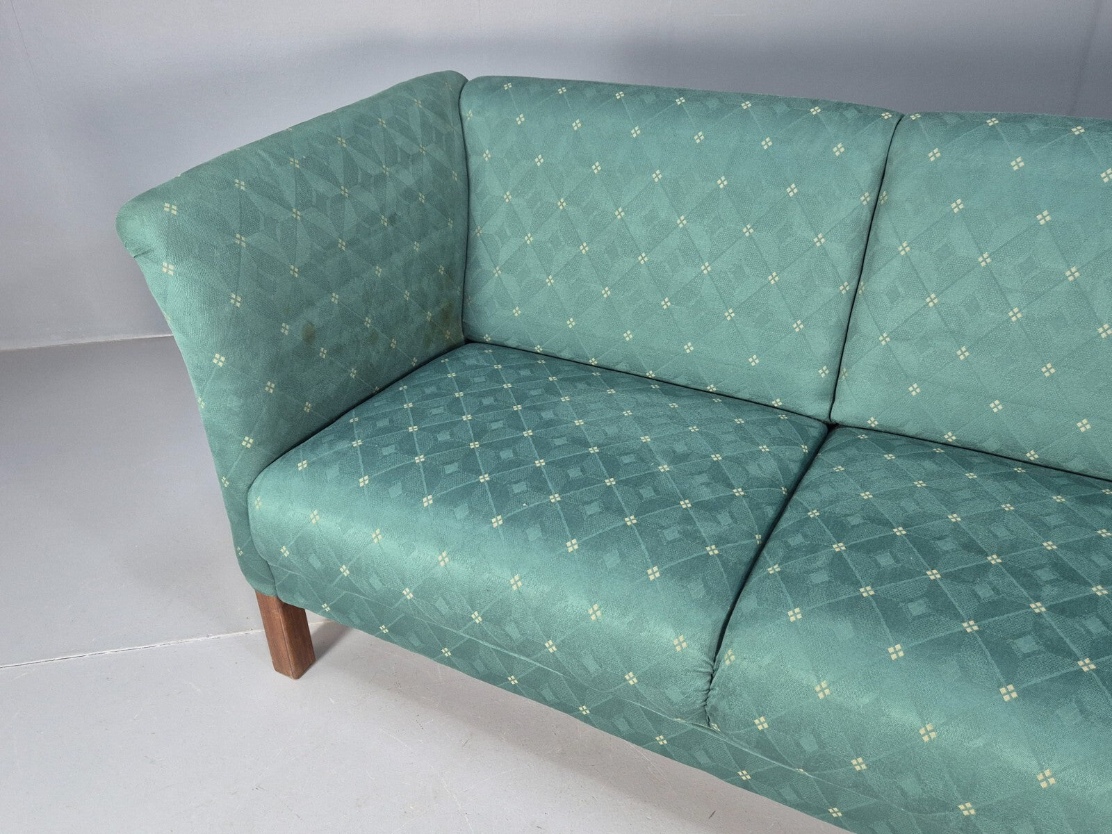 Vintage Danish Green 2 Seat Classic Mid Century Shaped Sofa 1980s EB9565 M2SS - UKDK FURNITURE