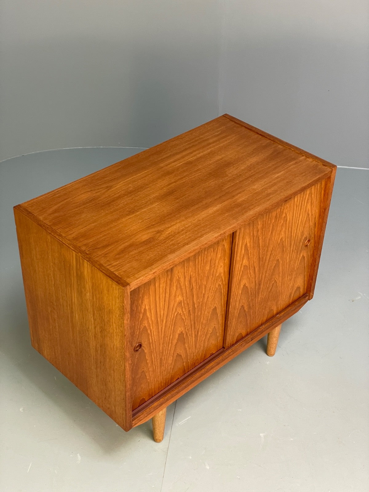 Vintage Danish Teak Cabinet 1970s Retro Sliding Doors Shelf EB9834 MWOO - UKDK FURNITURE