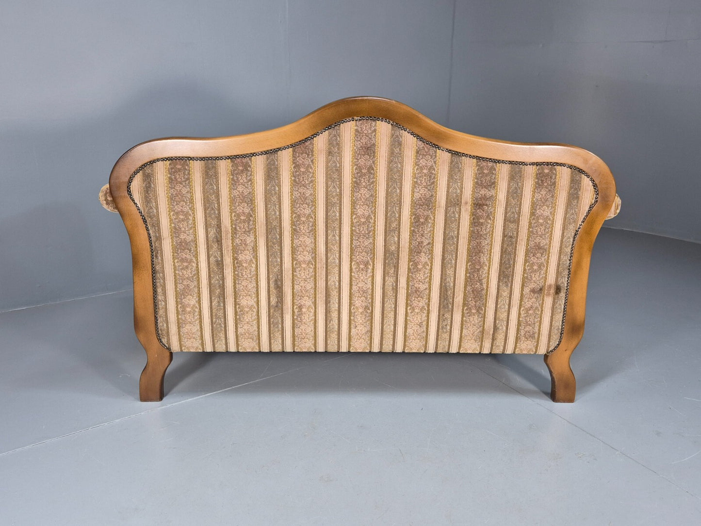 Vintage Danish Empire Style 2 Seat Settee Brown and Cream Antique EB9541 V2SS - UKDK FURNITURE