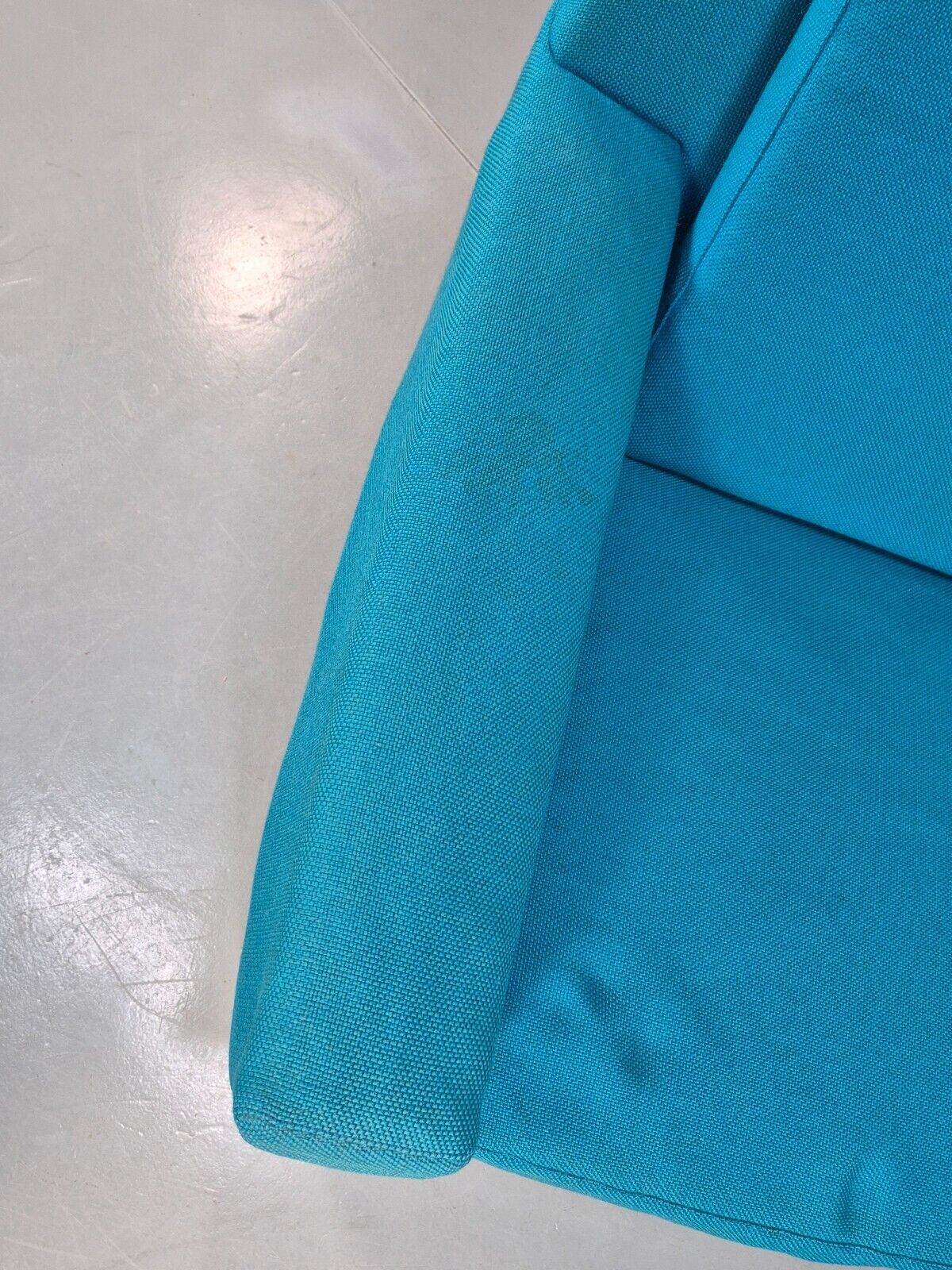 Vintage Danish 2 Seat Sofa Blue Wool Sled Base 1960s MCM Retro EB1372 M2SS - UKDK FURNITURE
