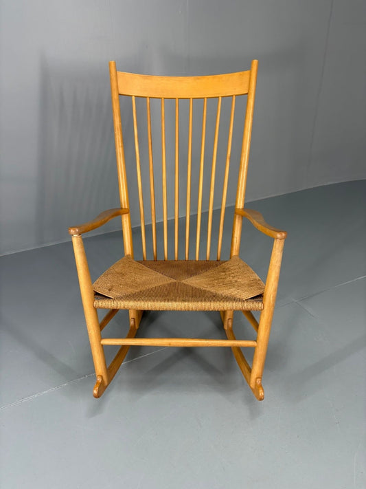 Mid Century Hans Wegner Rocking Chair J16 Frederica Stolefabrik EB10992 MNOR1