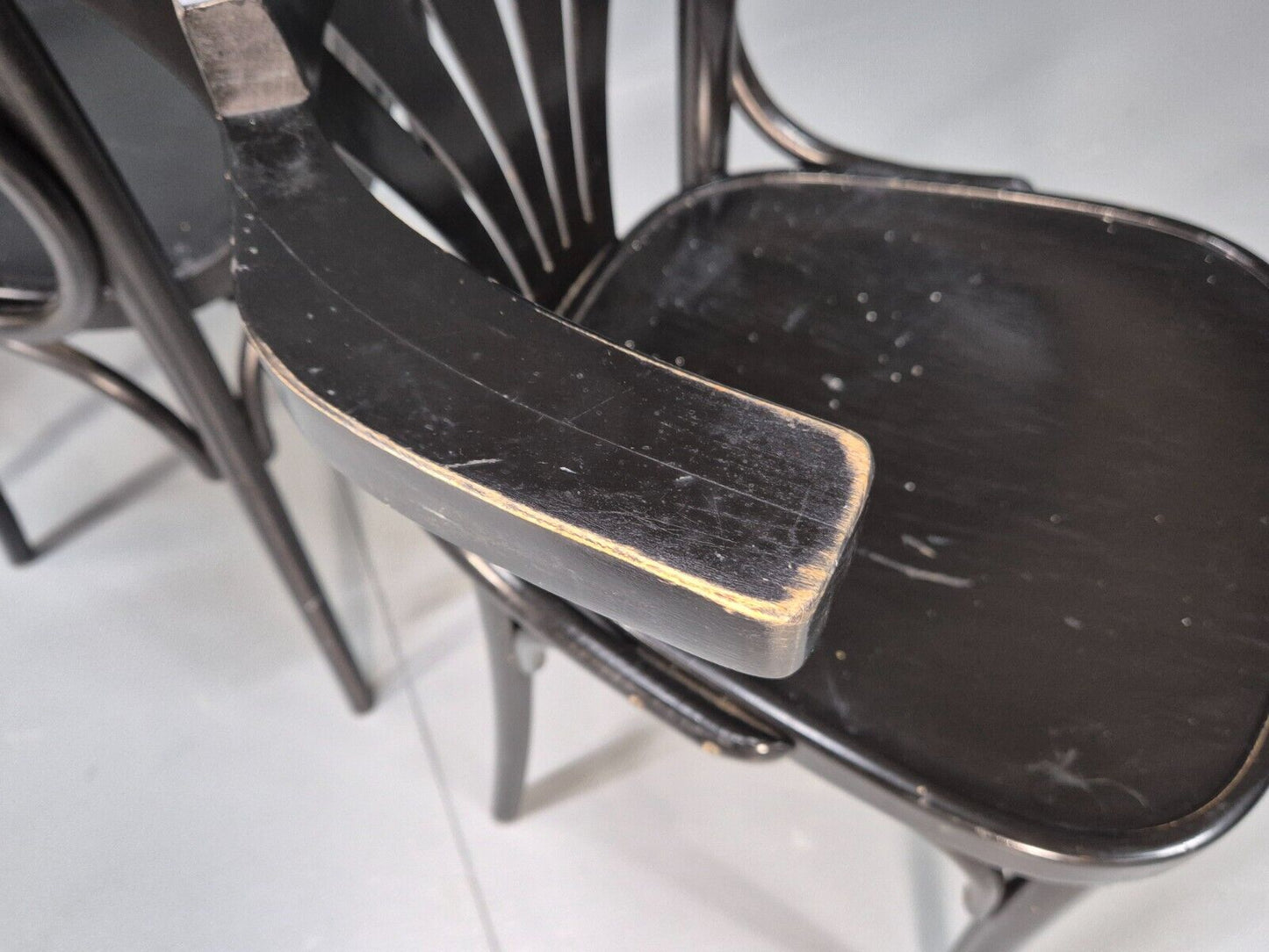 4 Vintage Bistro Chairs Black Thonet Style Czech Built Retro EB8859 VDIN - UKDK FURNITURE