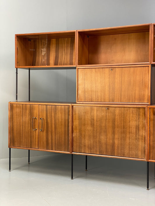 Mid Century Modular Wall Unit By Vanson Walnut 1950s Vintage EB9734 MWOO - UKDK FURNITURE