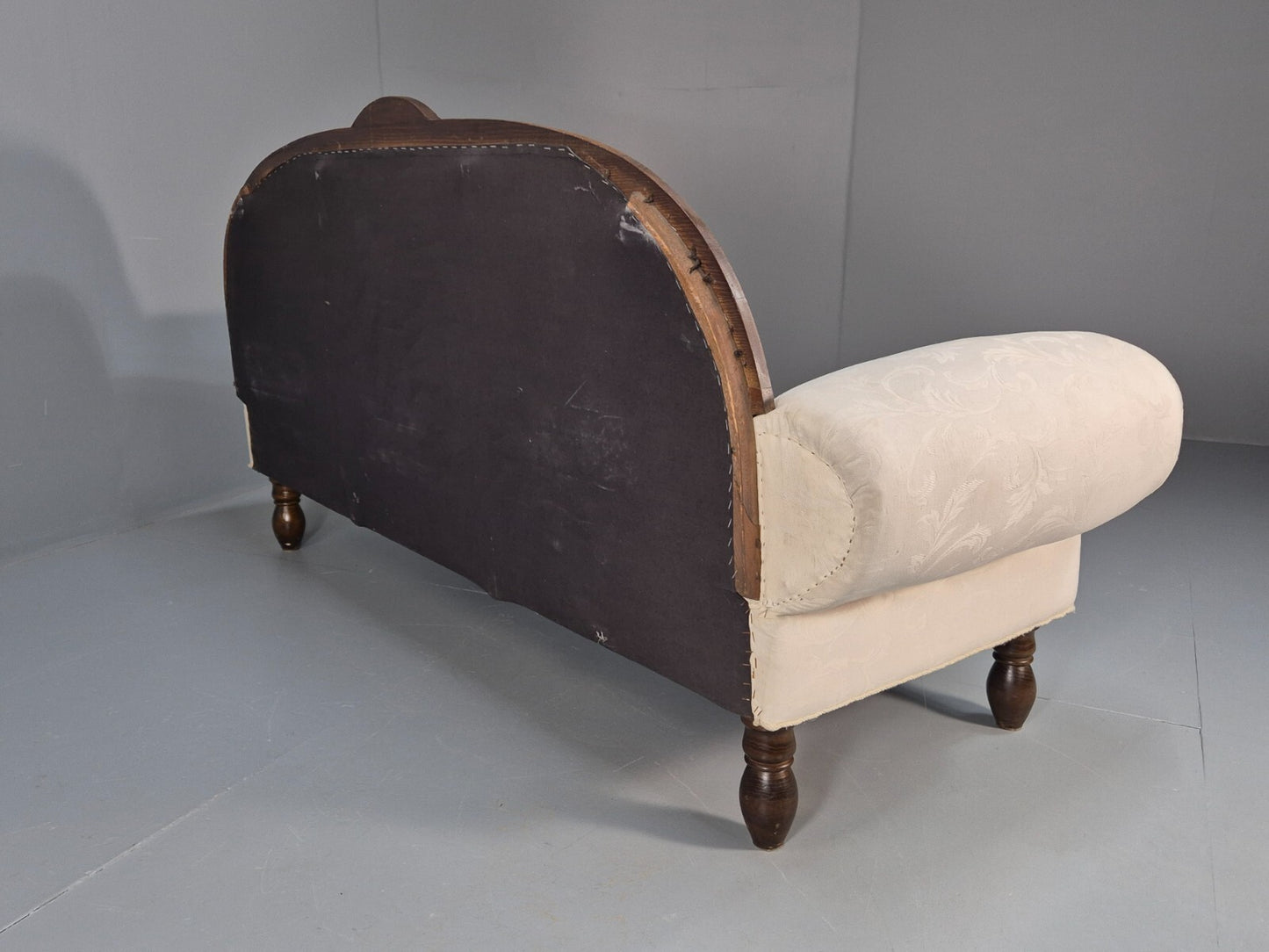 Antique Art Deco Danish Chaise Lounge Off White Mahogany Frame 1930s EB9623 VCHA - UKDK FURNITURE