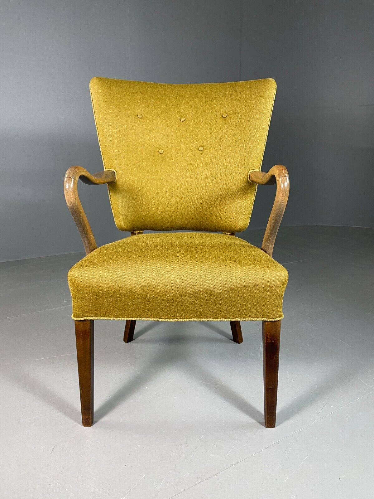 Vintage Danish Elbow Chair Green Beech Frame Retro MCM EB6756 MNOR - UKDK FURNITURE