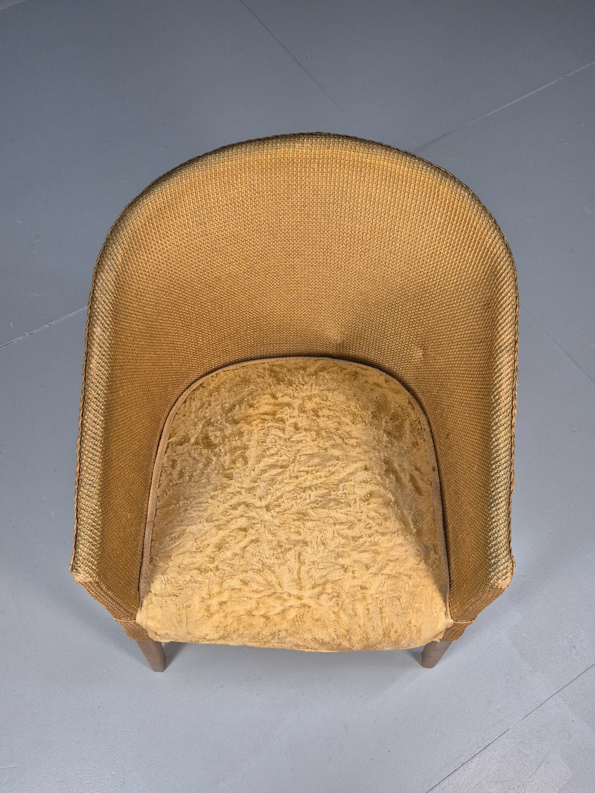 Vintage Gold Lloyd loom Tub Chair 1960s Retro EB9701 VBER - UKDK FURNITURE