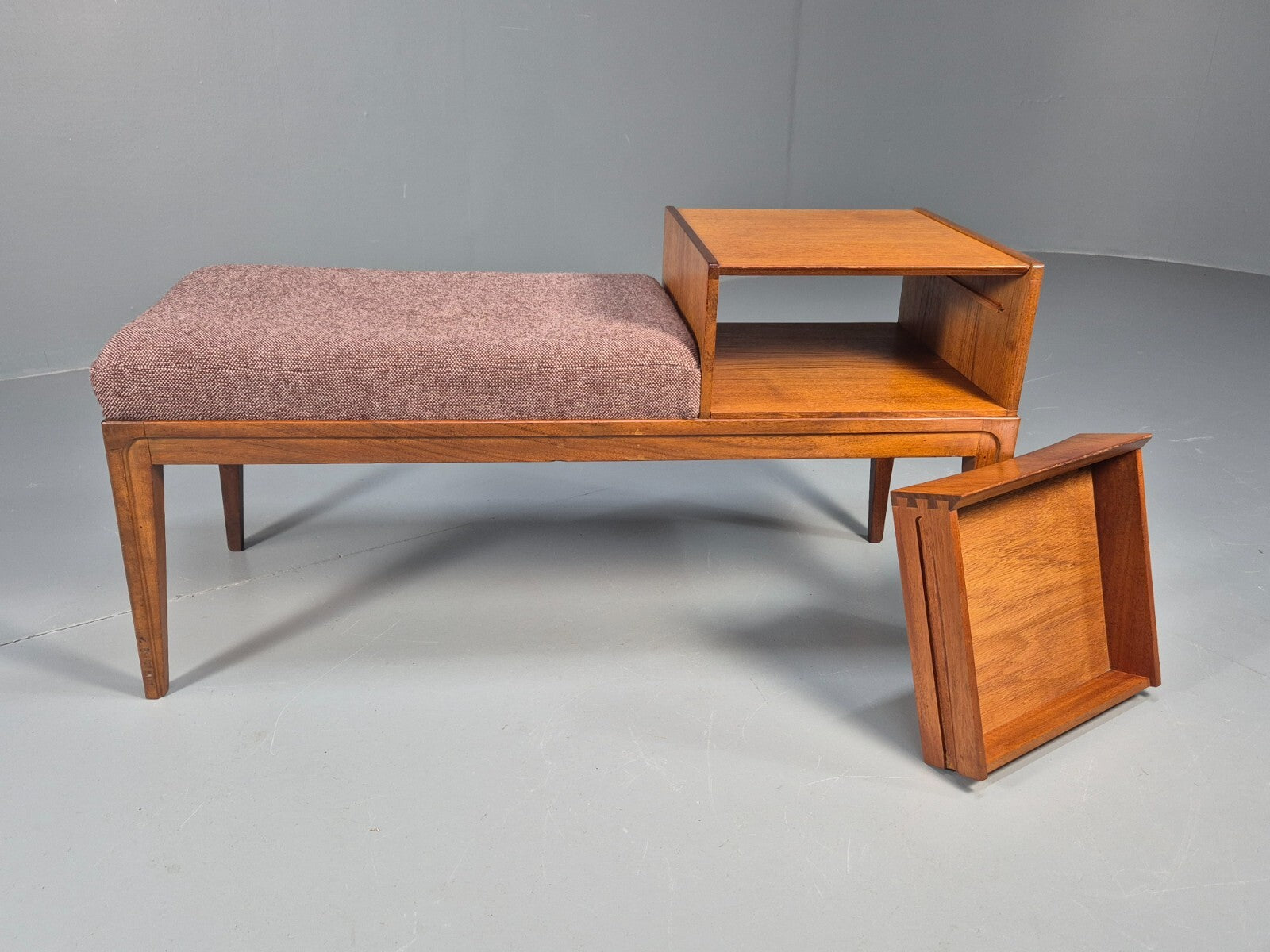 Vintage Teak Telephone Seat Drawer Mid Century Retro 1970s EB9085 MWOO - UKDK FURNITURE