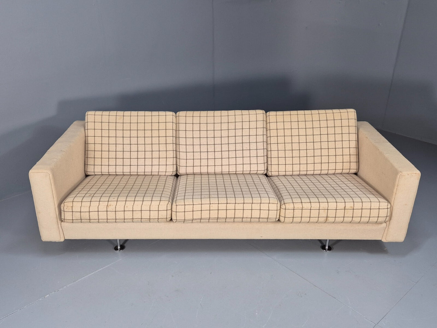 A Vintage Hans Wegner GE300 3 Seat Sofa in Original Wool MCM Retro EB9355 M3SS - UKDK FURNITURE