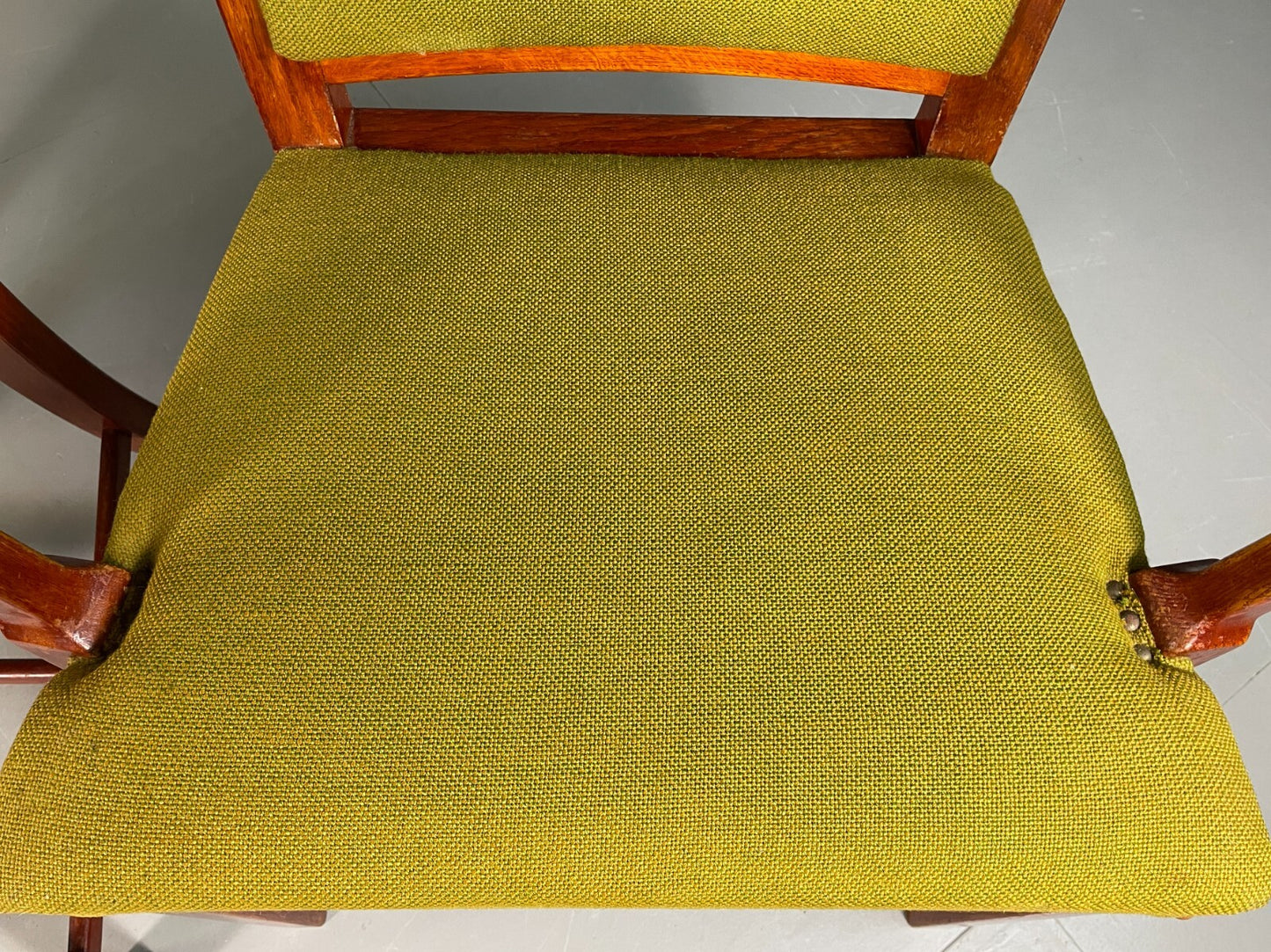 EB6737 2 Vintage Danish Elbow Chairs Green Beechwood Retro MCM MDIN - UKDK FURNITURE