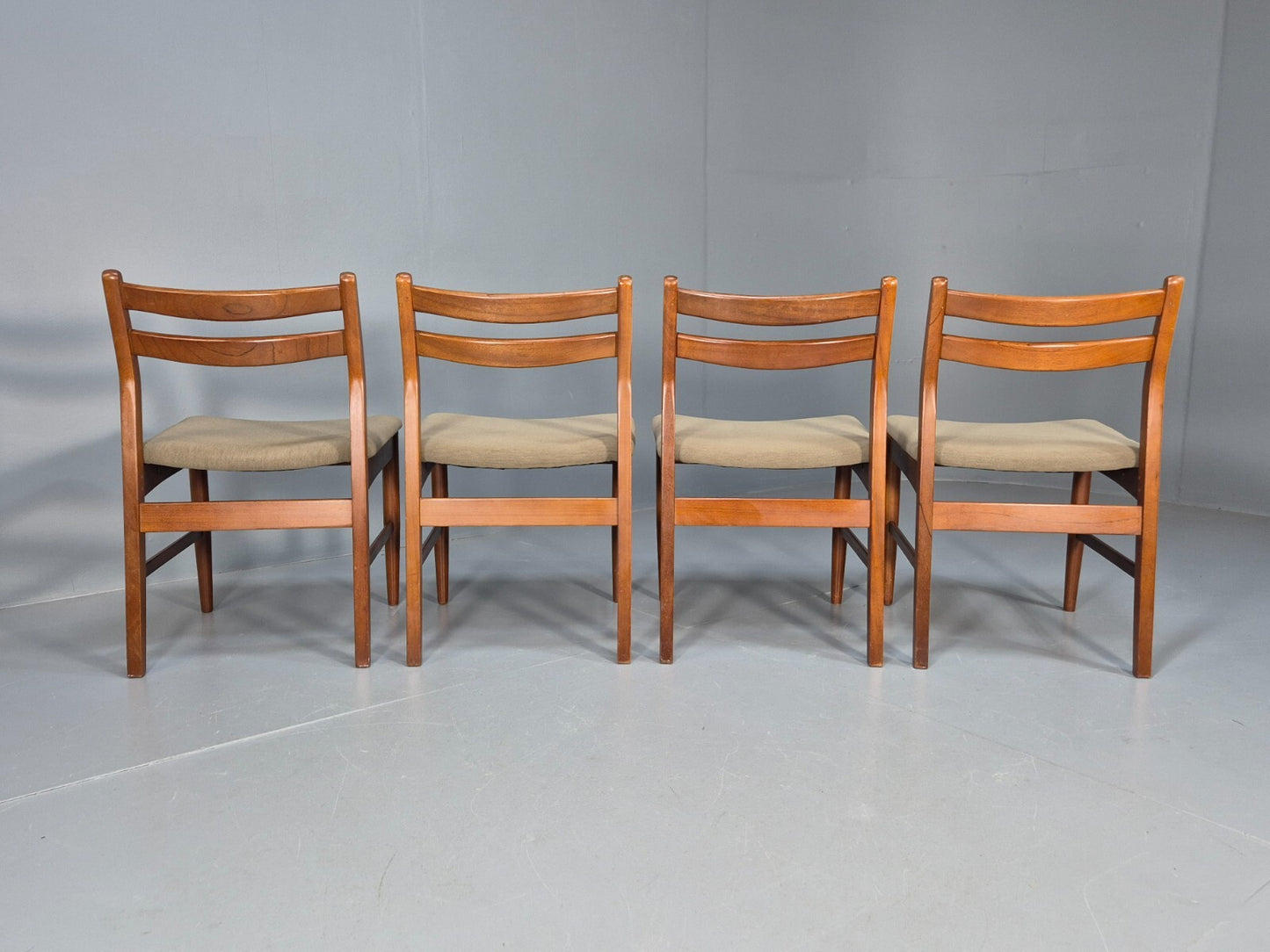 4 Danish Style Teak Dining Chairs Mid Century 1960s Retro MCM EB9694 MDIN - UKDK FURNITURE