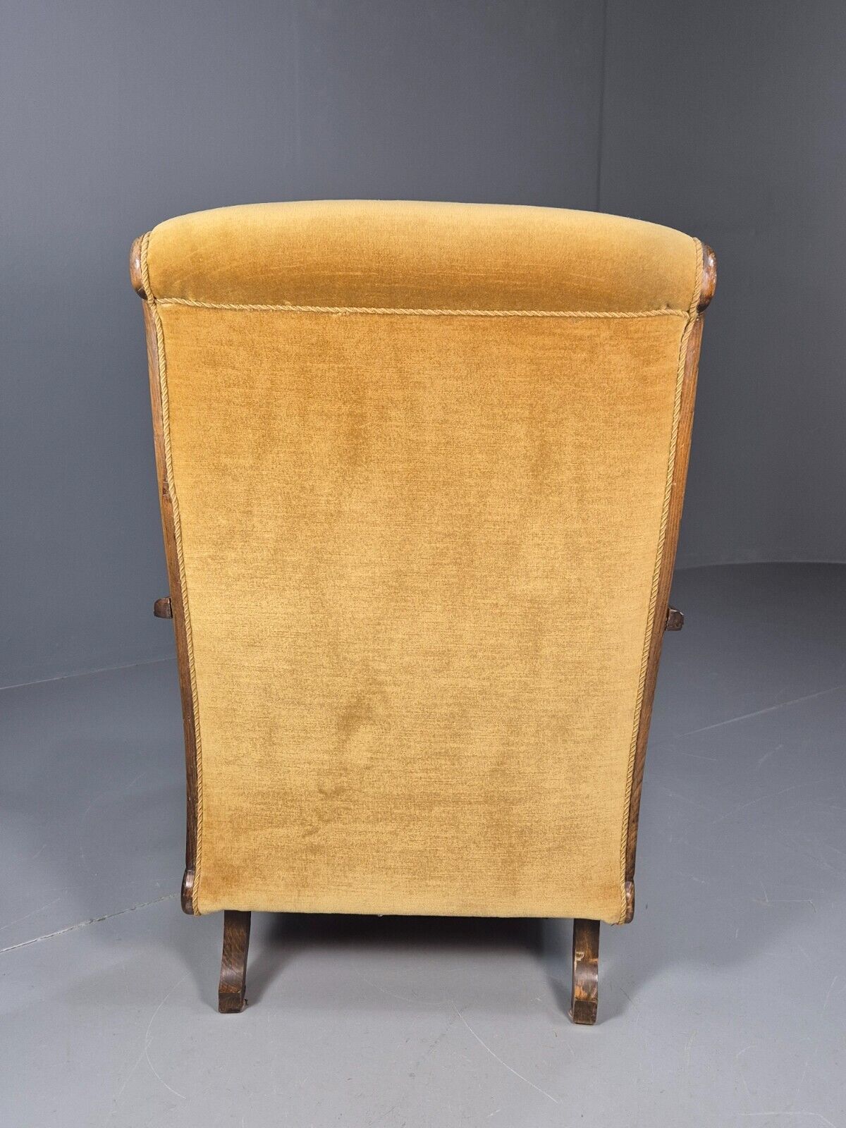 Vintage Danish Rocking Chair Beech and Gold Velour 1940s Retro EB9054 VCLO - UKDK FURNITURE
