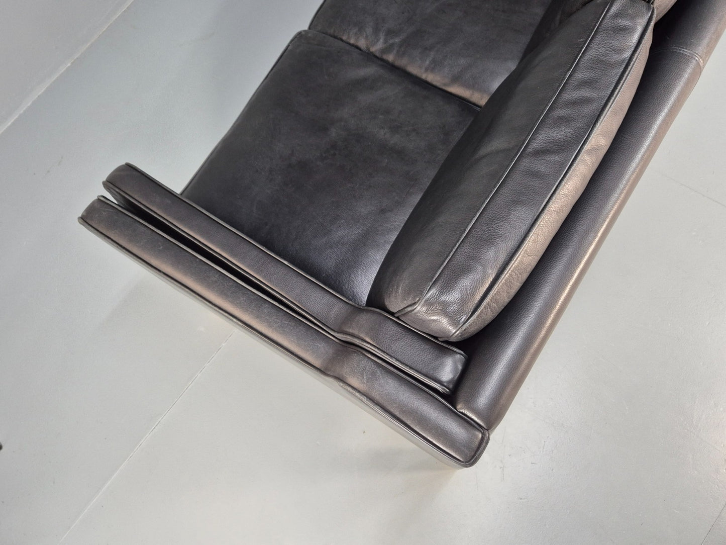 Mid Century Stouby Eva Two Seater Sofa Vintage Danish Black Leather EB10108 M2SS22