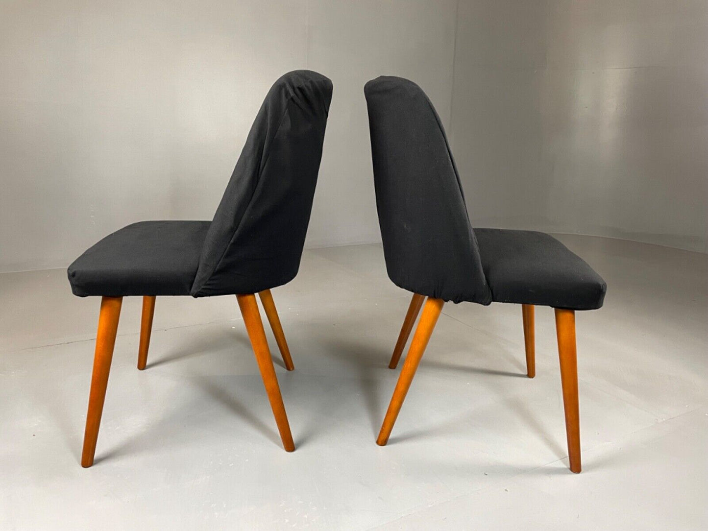 Danish Pair of Mid Century Beech & Fabric Chairs, Retro, Vintage EB4602 MNOR - UKDK FURNITURE