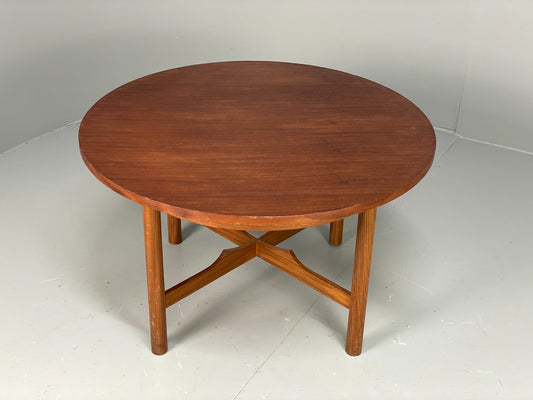 Vintage Teak Coffee Table 1960s Round Shape Mid Century EB11509 MWOO1