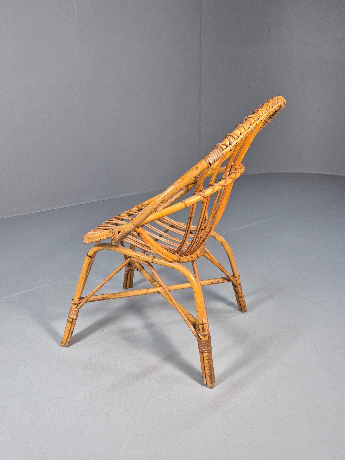 1950s Cane Work Circle Chair  Original Condition Retro EB10643 VBER8