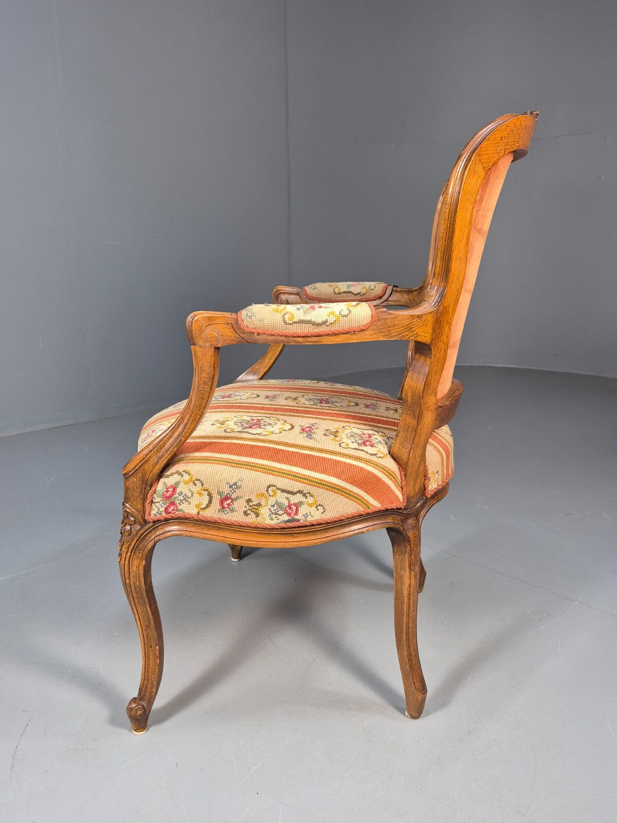 Vintage Danish Armchair in French Rococo Style Floral 1960s EB9618 VCAR - UKDK FURNITURE