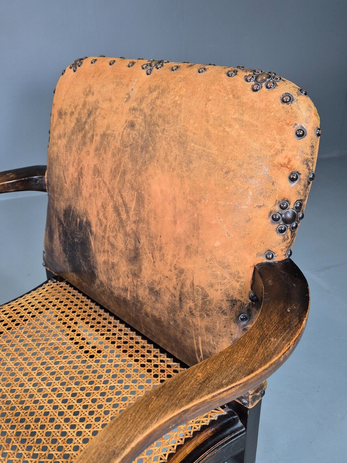 Vintage Lounge Chair Beech Frame Bergere Seat Antique Early 20th EB7640 VCLO - UKDK FURNITURE