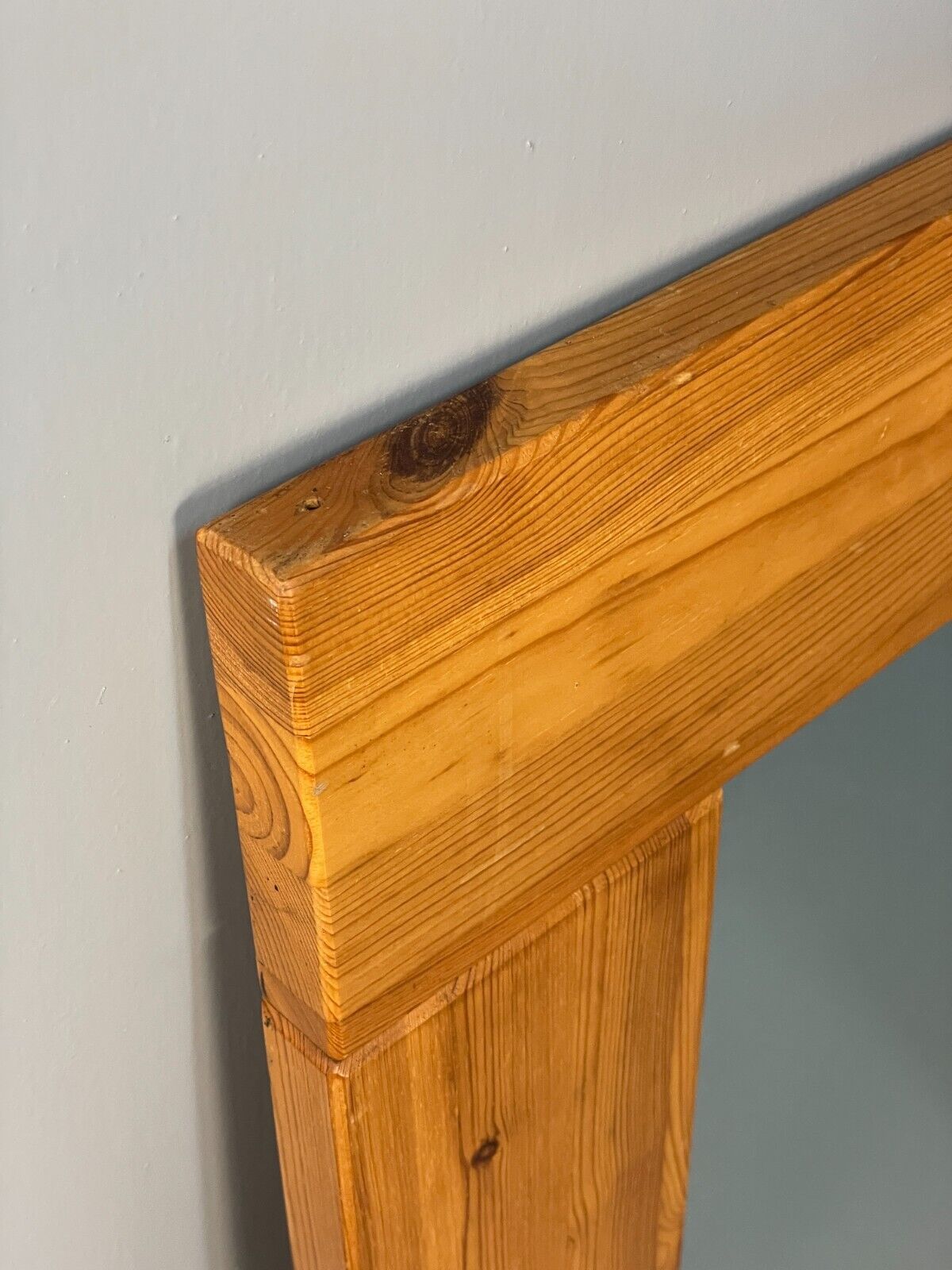 Vintage Danish Large Solid Pine Rectangular Mirror EB8411 MWOO - UKDK FURNITURE