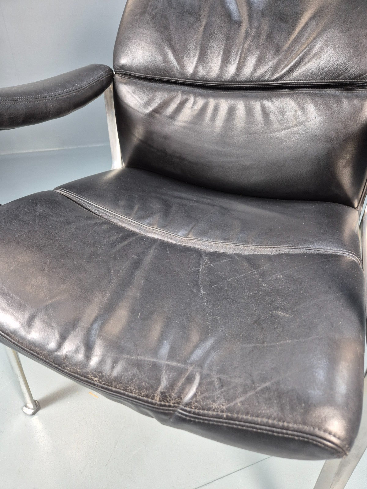 Roder Sohne Leather and Aluminium Boardroom Chair 1960s Retro MCM EB10616 MNOR19