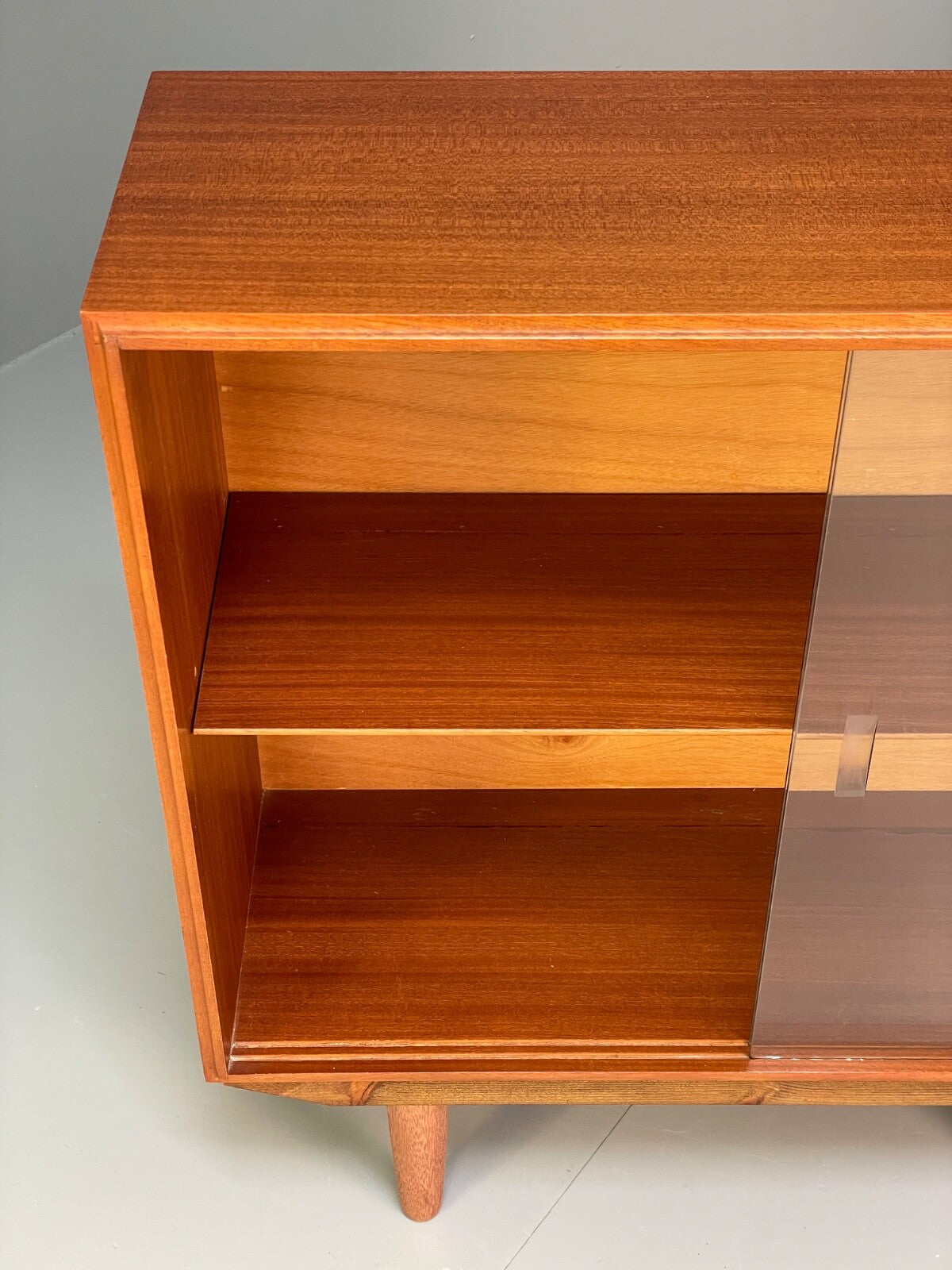 Vintage Teak Glazed Bookcase Beaver And Tapley Mid Century Shelving EB9718 MWOO - UKDK FURNITURE