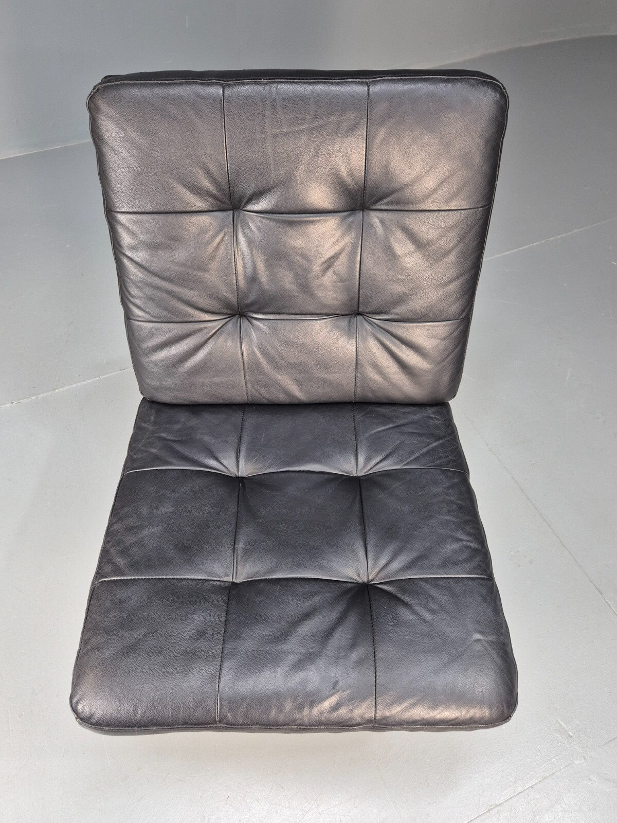 Vintage Danish Black Leather Swivel Chair 1990s Retro MCM EB9238 MSWI - UKDK FURNITURE