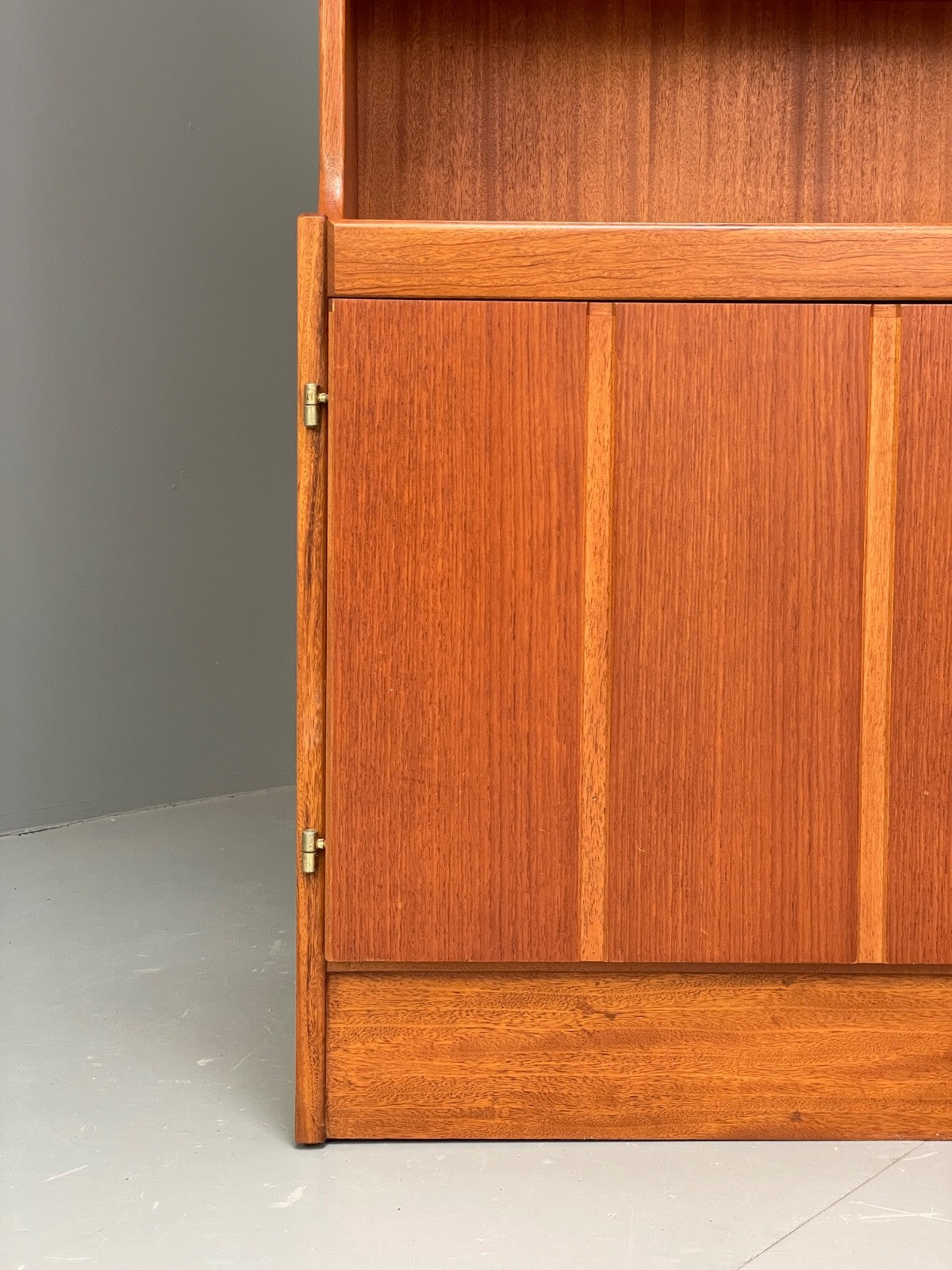 Vintage Teak Shelving Unit Cocktail Cabinet Glazed Retro 1970s EB10011 MWOO - UKDK FURNITURE