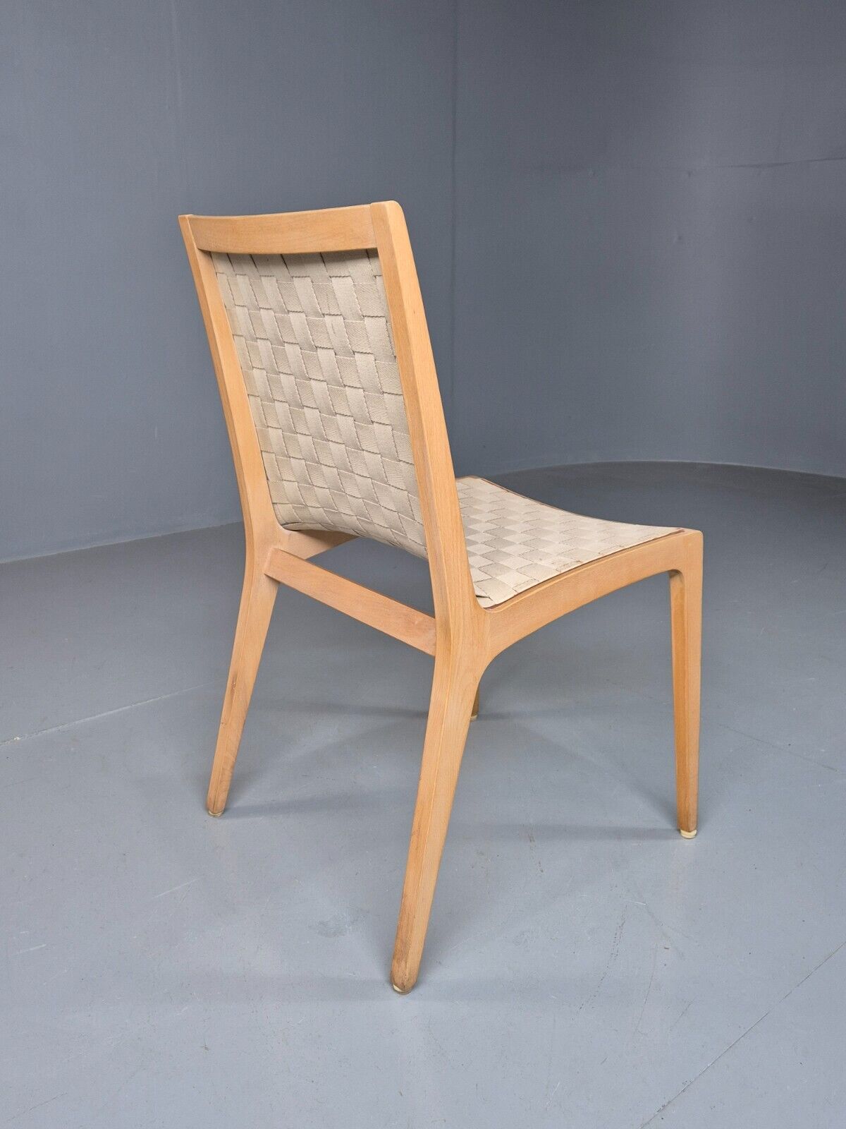 Vintage Danish Dining Chair Cream Canvas Finn Ostergaard Retro MCM EB8282 MDIN - UKDK FURNITURE