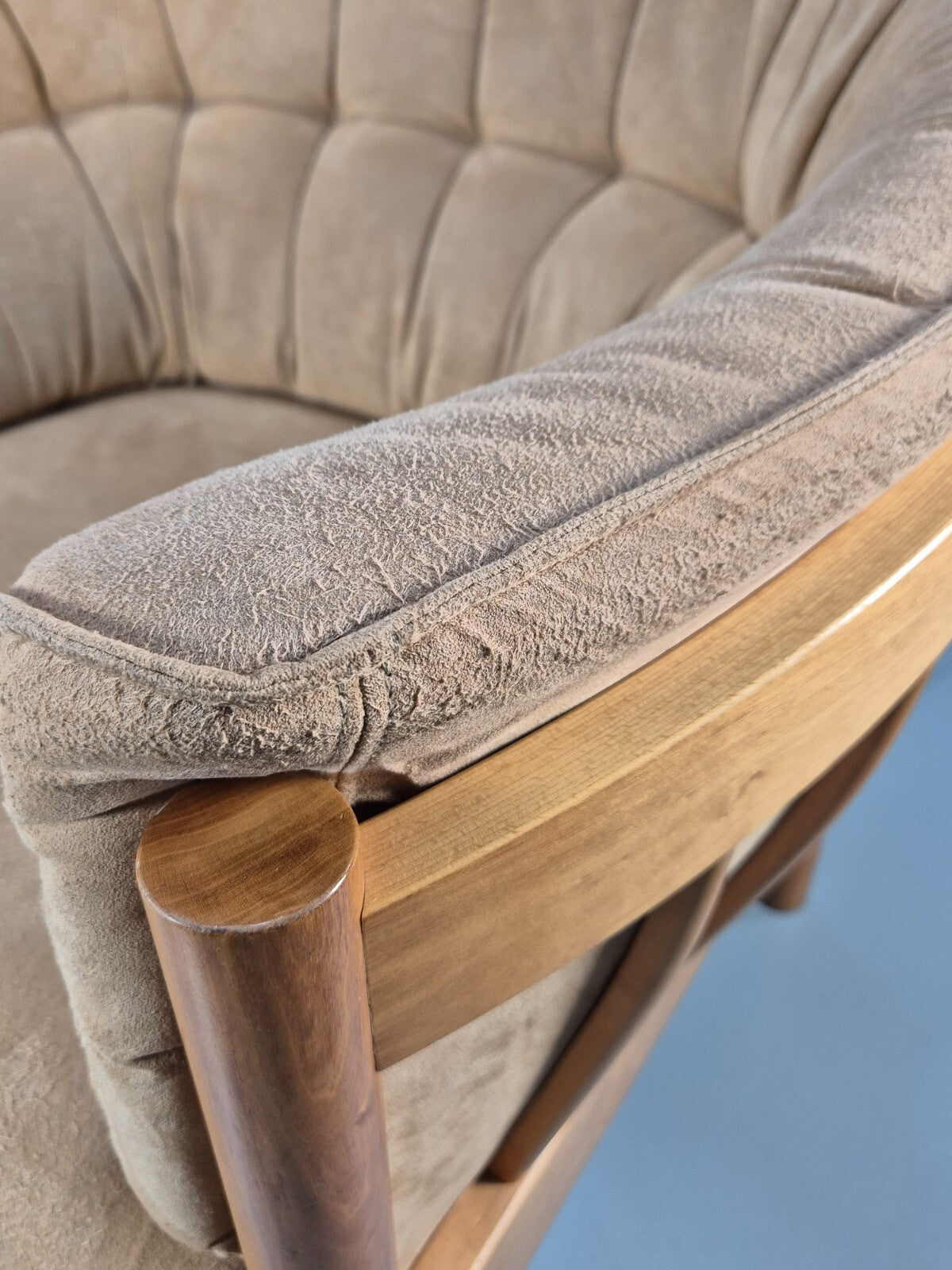 Nielaus and Jeki Vintage Danish Lounge Chair Curved Beech Frame MCM EB9309 MNOR - UKDK FURNITURE
