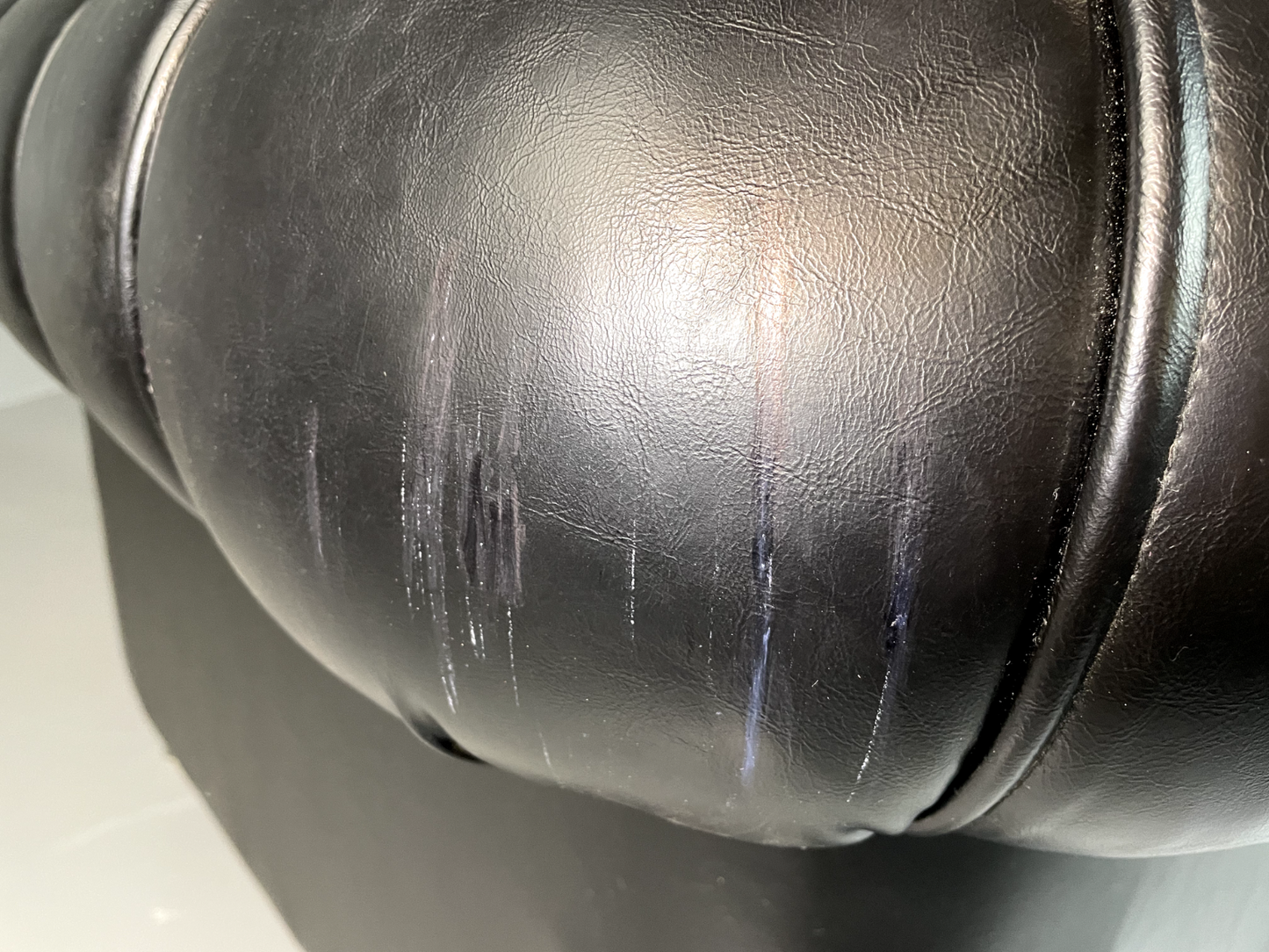 EB6358 Vintage Chesterfield Black Vegan Leather Retro VCHE - UKDK FURNITURE