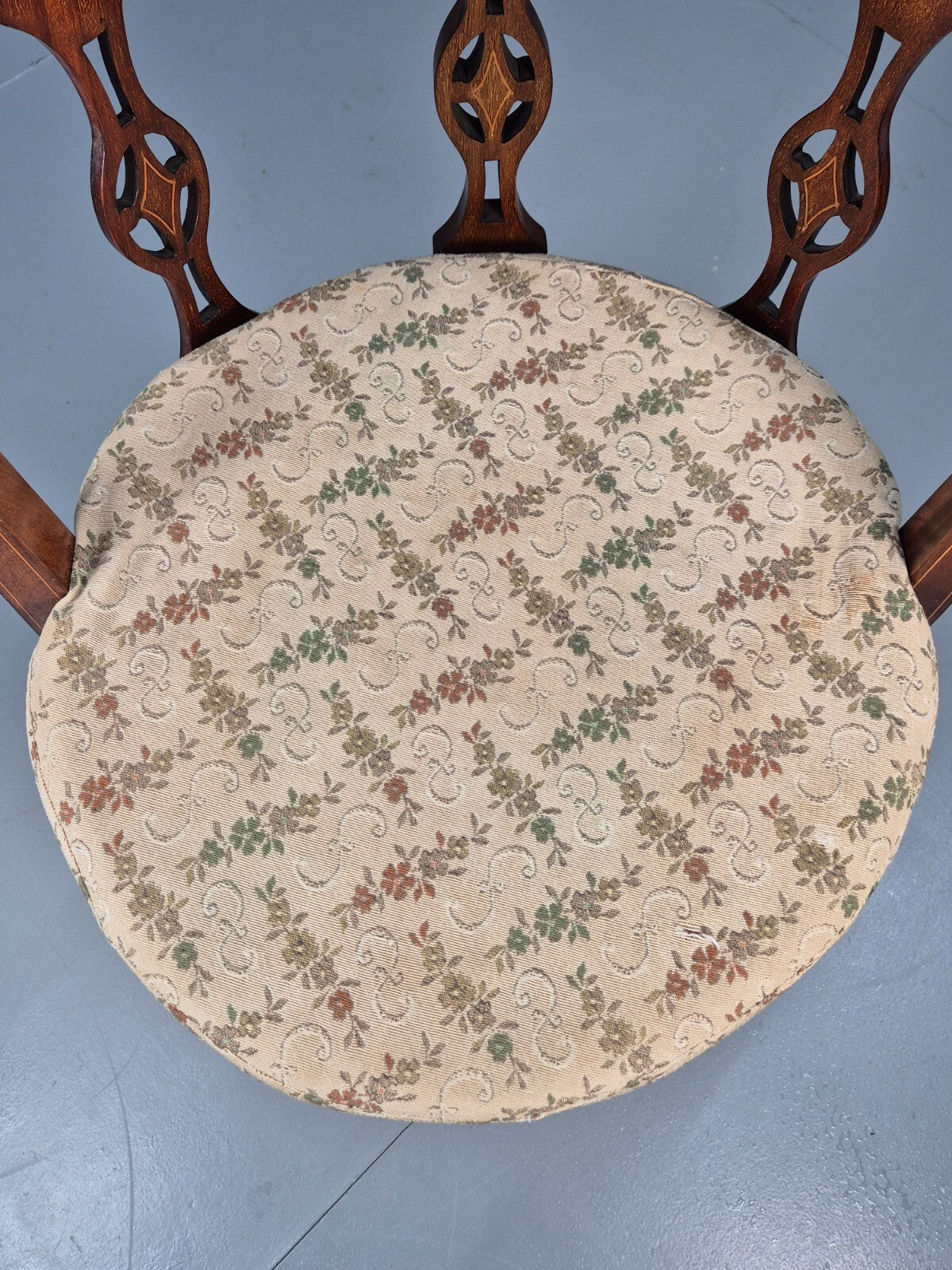 Antique Walnut Tub Chair Edwardian Sheraton Revival 1900s EB9476 VCLO - UKDK FURNITURE