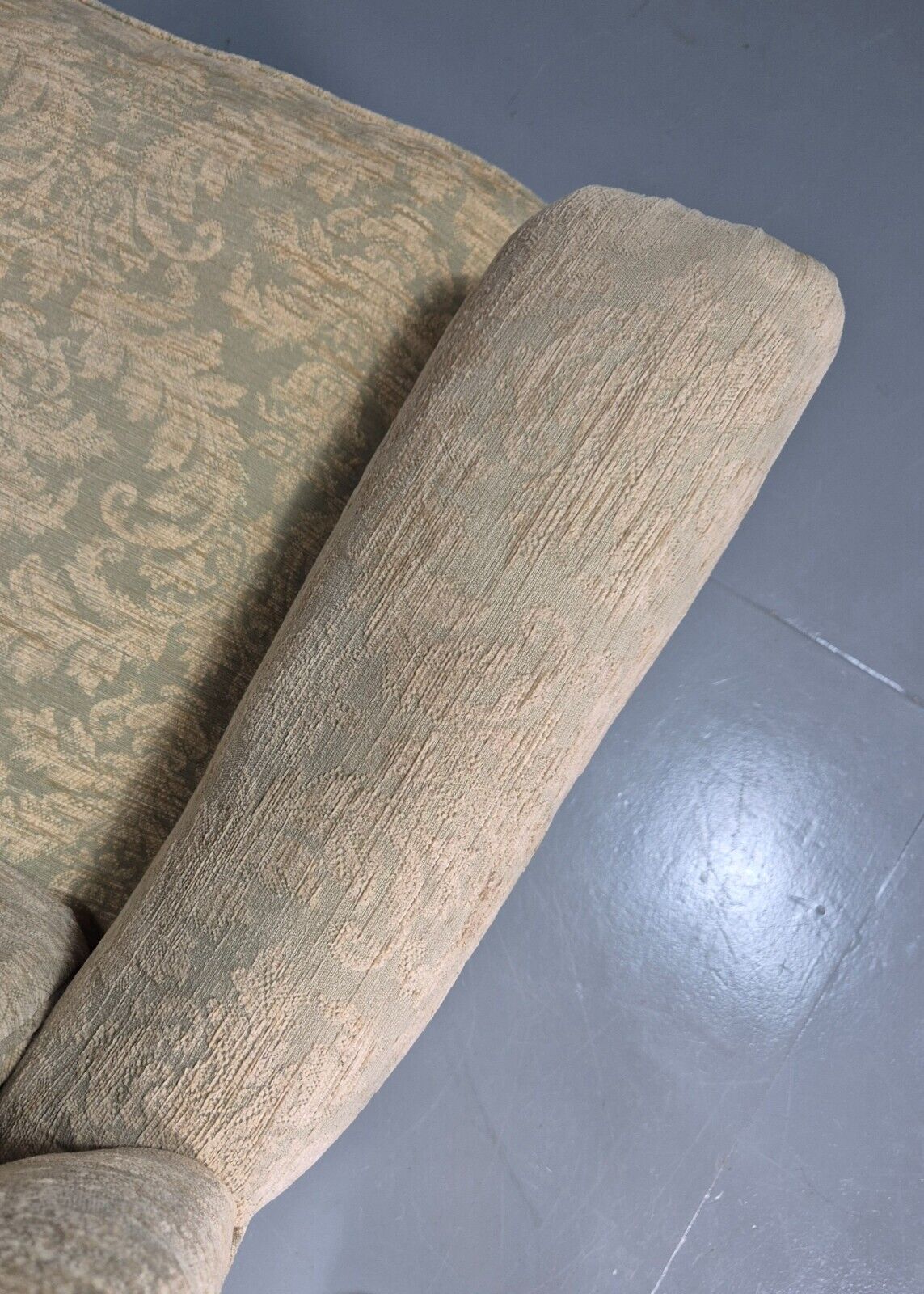 Vintage Wing Back Lounge Chair Floral Damask Edwardian Antique EB7787 MNOR - UKDK FURNITURE