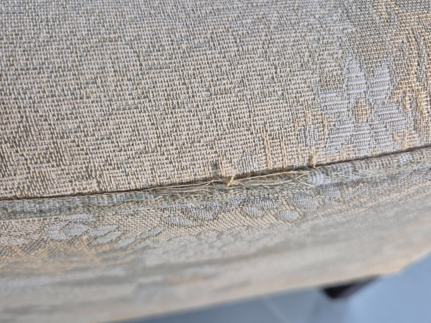 Vintage Danish 3 Seat Sofa Mid Century Shape Floral Cream Cotton 70s EB9579 M3SS - UKDK FURNITURE