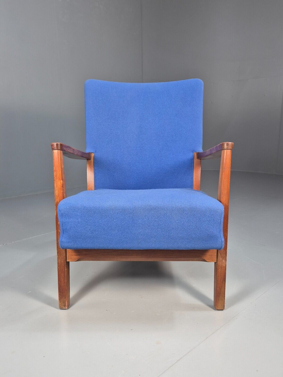 Vintage Danish Lounge Chair Blue Beech Frame Vamo 1950s Retro MCM EB8771 MNOR - UKDK FURNITURE