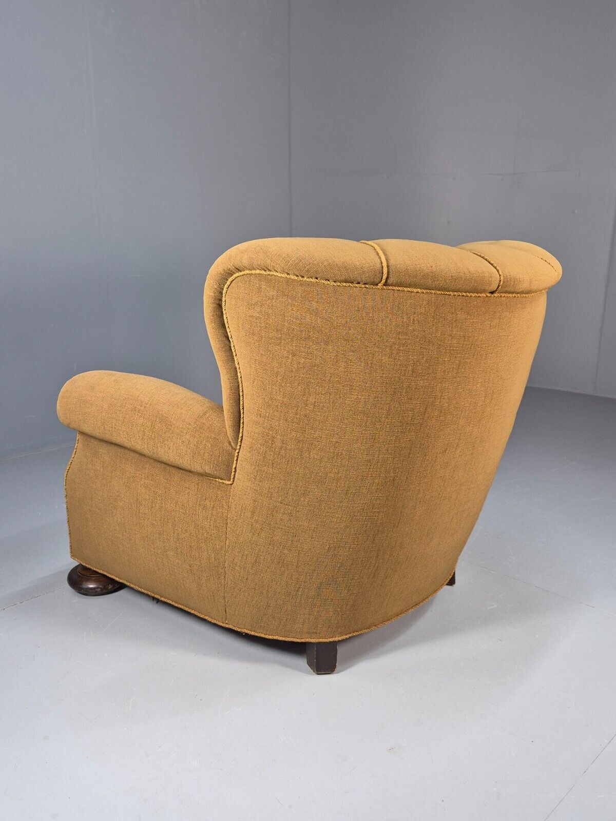 EB8932 Vintage Danish Lounge Chair Gold Velour Shell Back Deco 1930s EB8932 VCLO - UKDK FURNITURE