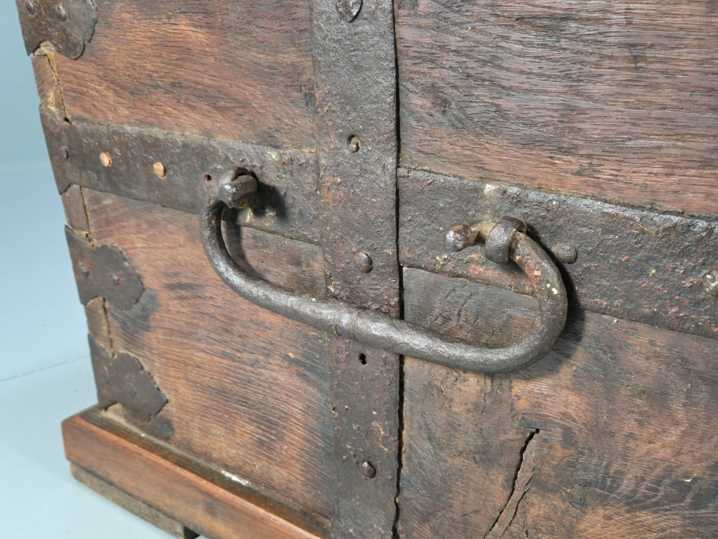 Antique Danish Oak Chest Two Seater Sofa Striped Stamped 19th Cent EB9602 V2SS - UKDK FURNITURE