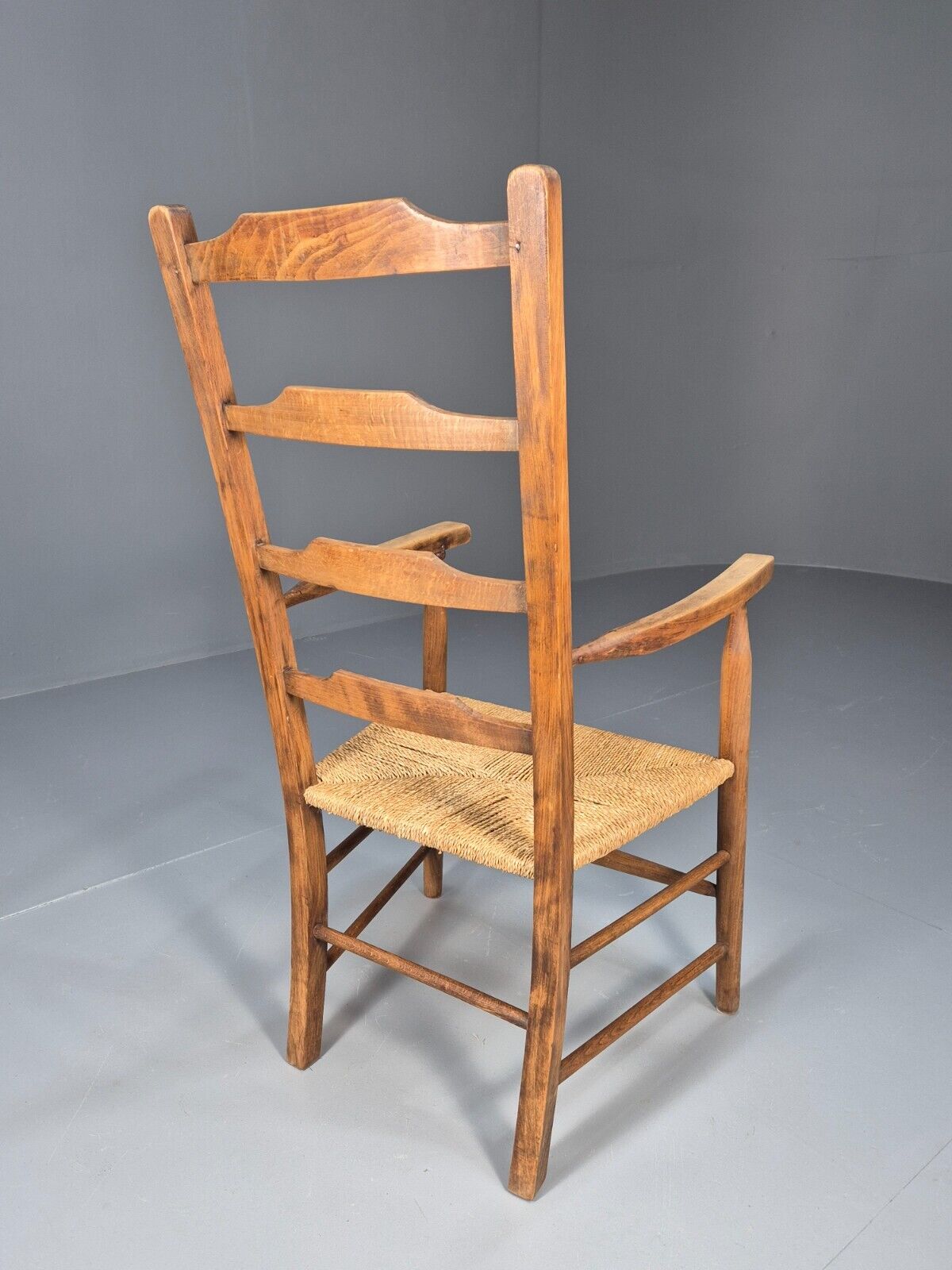 Vintage Danish Ladder Back Chair With Seagrass Seat EB8870 VBER - UKDK FURNITURE
