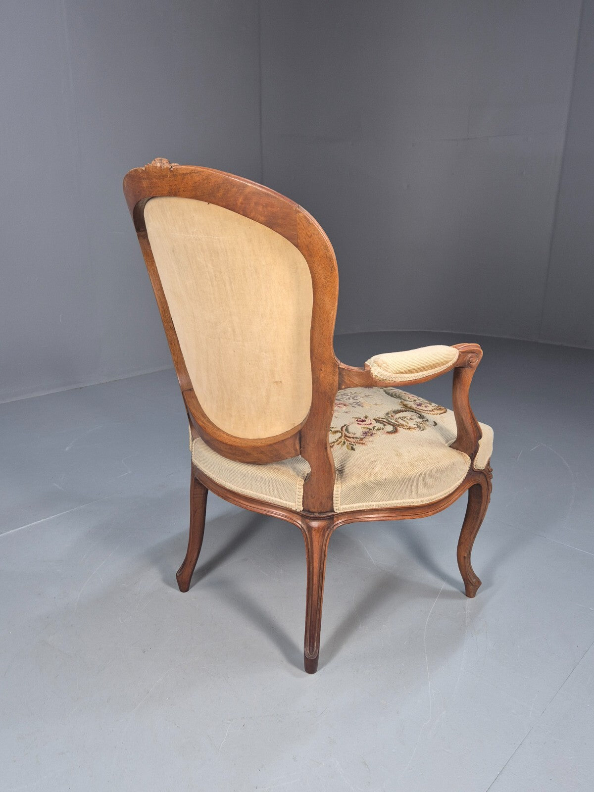 Antique Danish Lounge Chair Embroidered Lovers Tapestry French Style EB9637 VCAR - UKDK FURNITURE