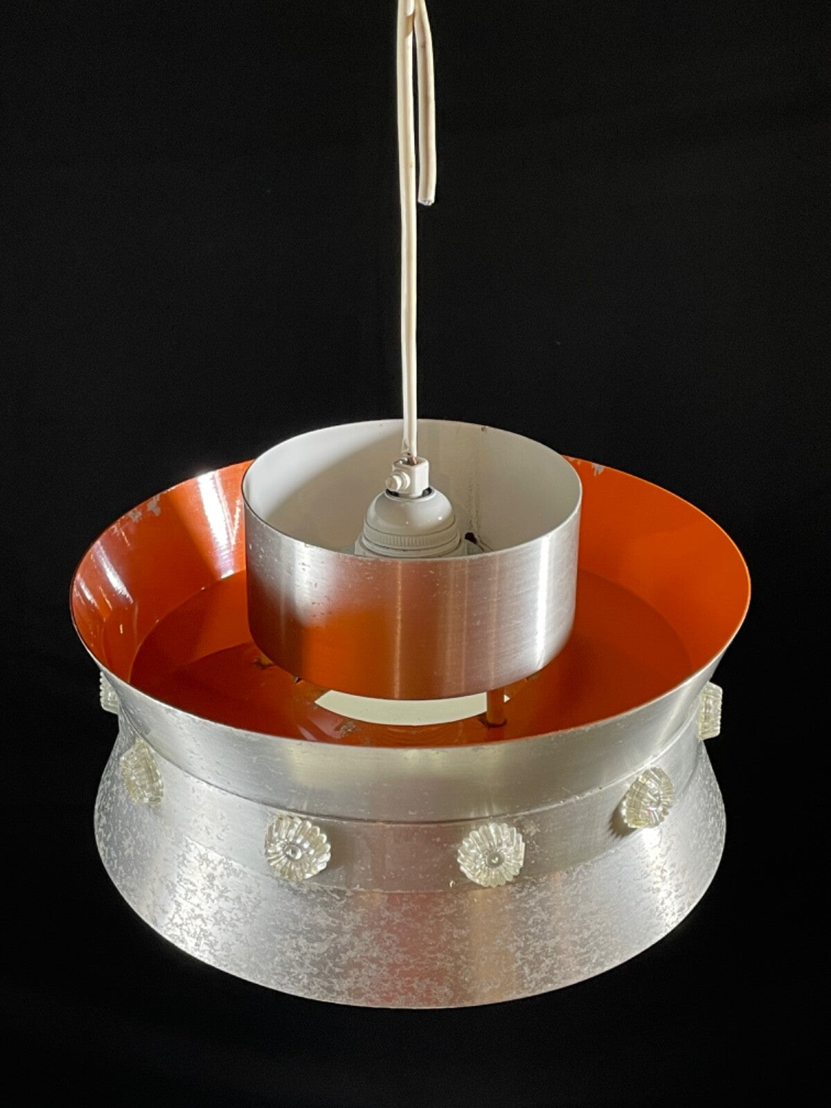 Mid Century Trava Brushed Aluminium, Orange Light, Plastic Detail EB5082 LCLS - UKDK FURNITURE