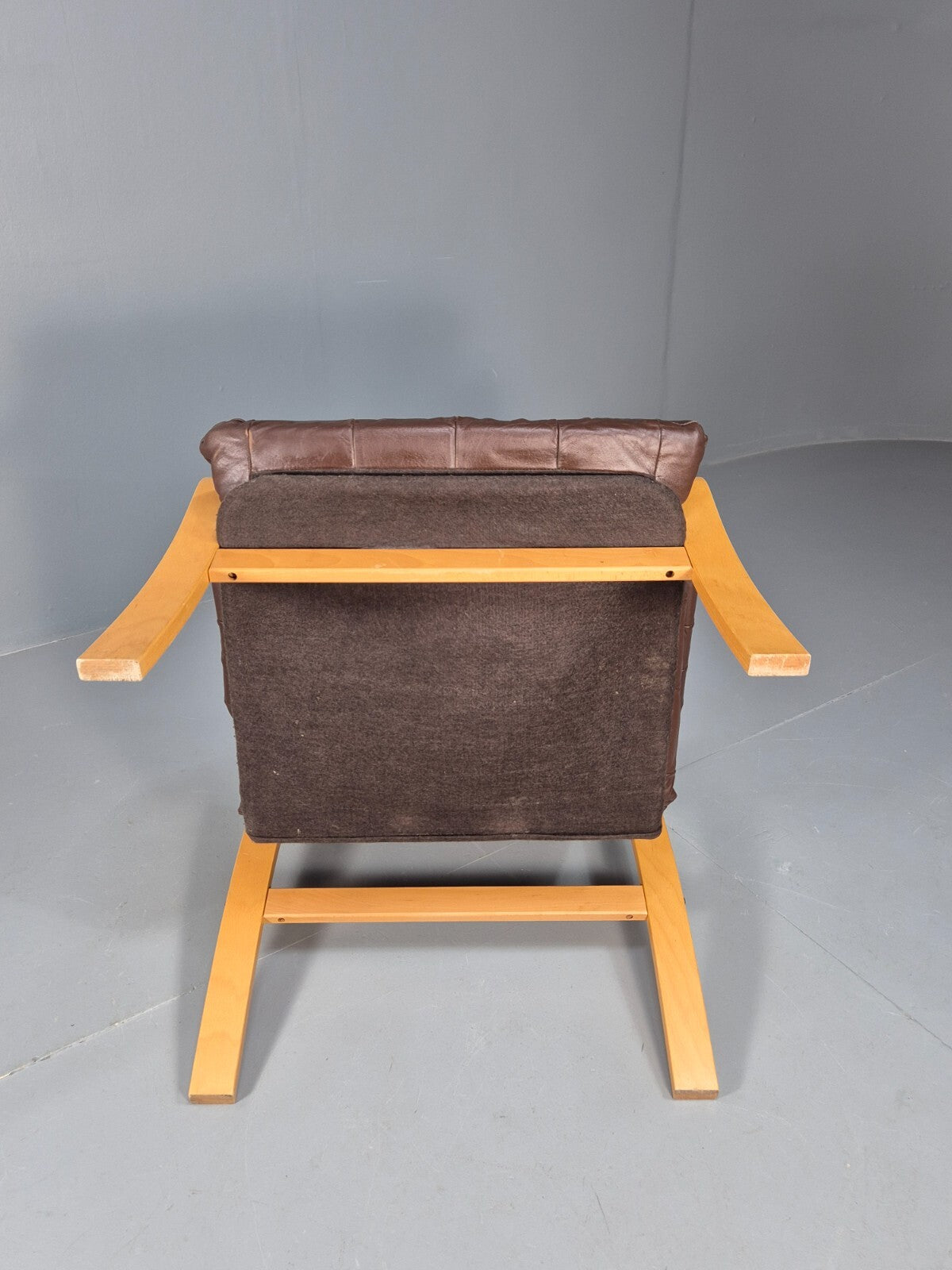 Brown Leather Bentwood Armchair Danish Modern Design Mid Century EB9248 MBEN - UKDK FURNITURE