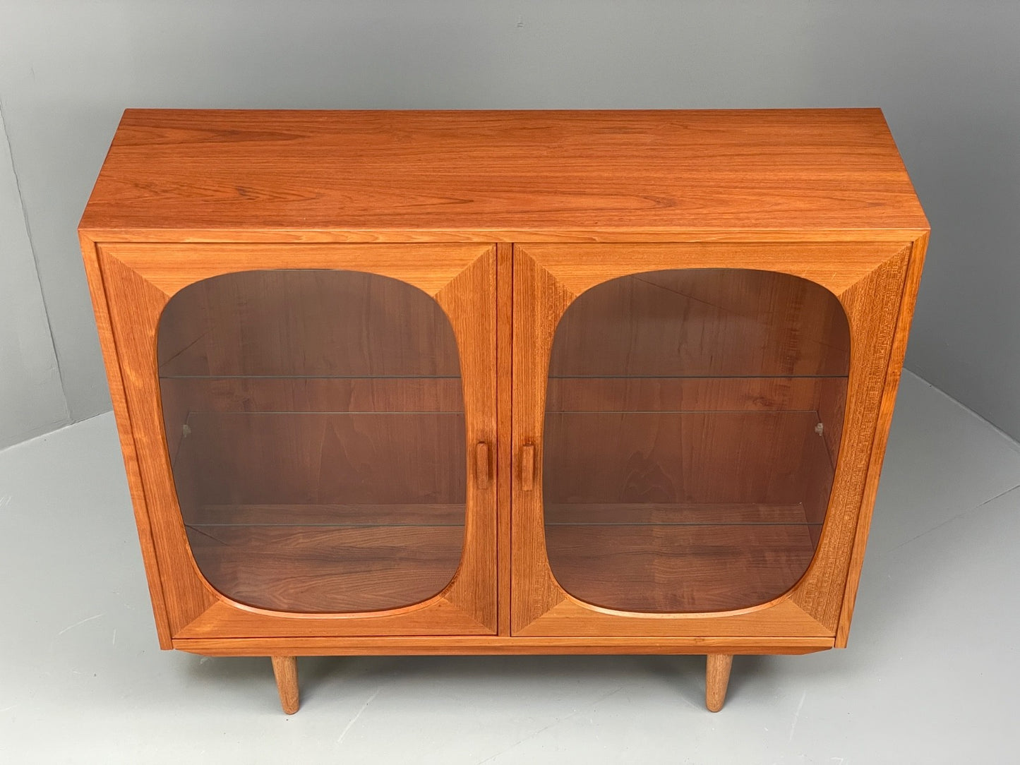 Vintage Teak Glazed Cabinet By Omann Jun 1970s Retro Danish EB9830 MWOO - UKDK FURNITURE