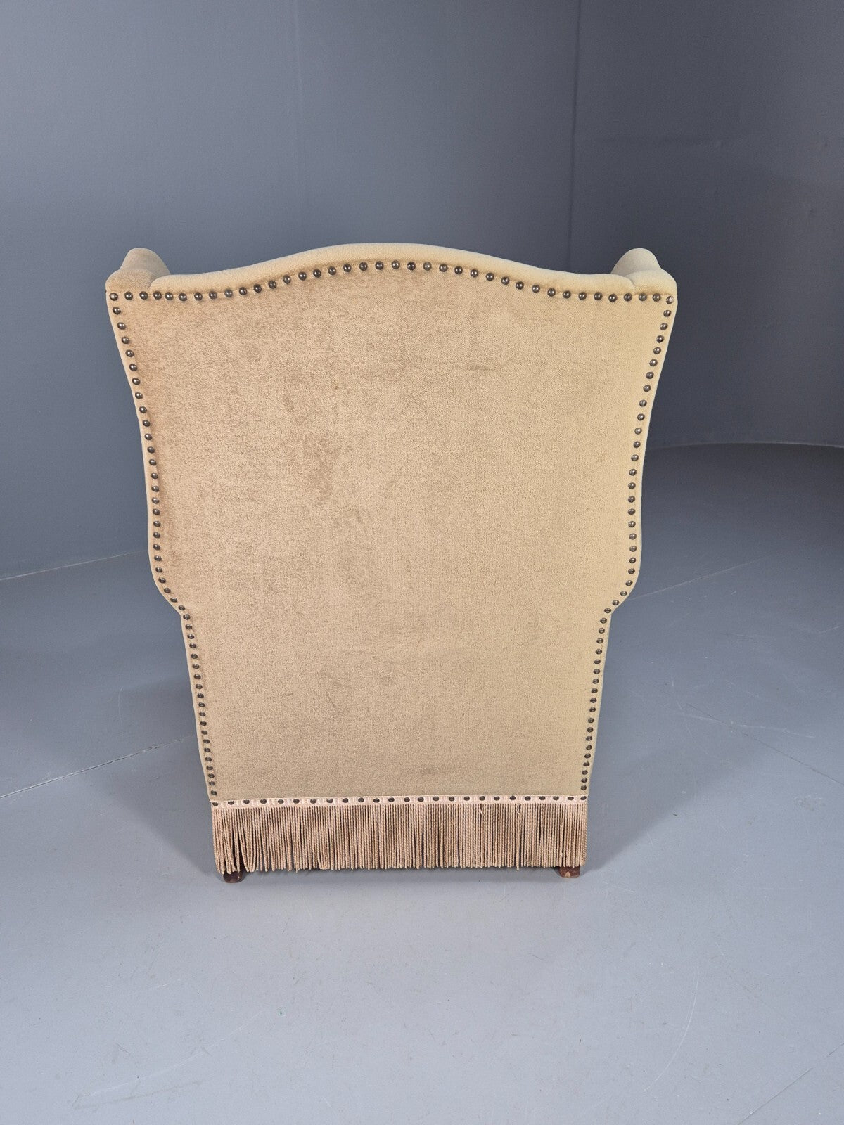 Vintage Danish Wing Back Lounge Chair 1950s Retro Tassels and Floral EB9013 VCLO - UKDK FURNITURE
