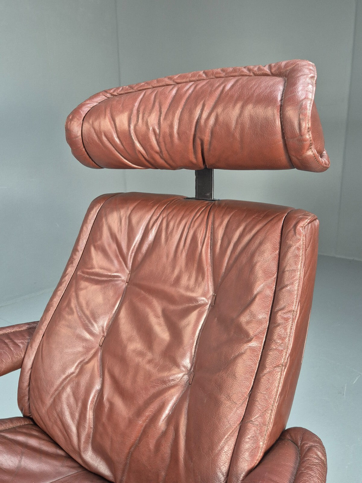 Brown Leather Ekorness Stressless Swivel Reclining Chair Vintage EB9279 MSWI - UKDK FURNITURE