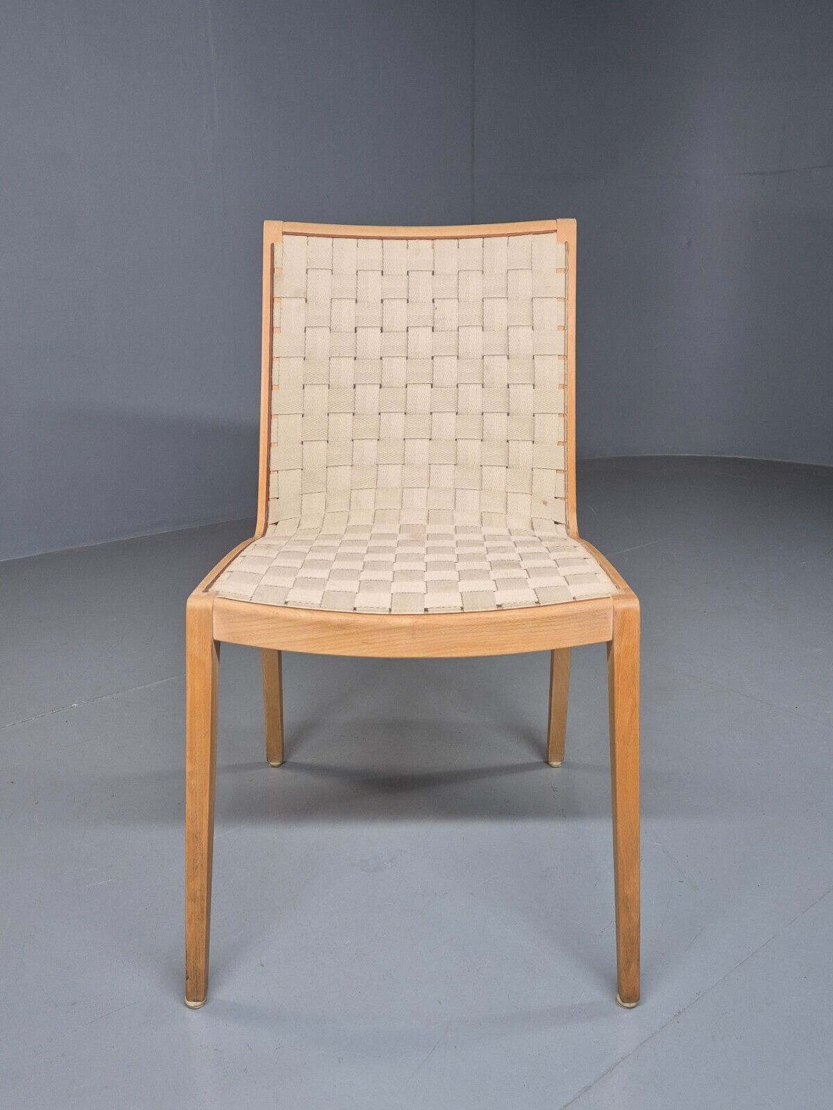Vintage Danish Dining Chair Cream Canvas Finn Ostergaard Retro MCM EB8282 MDIN - UKDK FURNITURE
