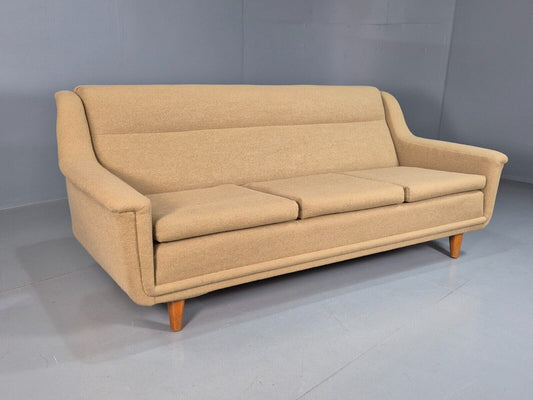 Vintage Swedish 3 Seat Sofa By DUX Beige Creme Wool Retro 1970s EB7777 M3SS - UKDK FURNITURE