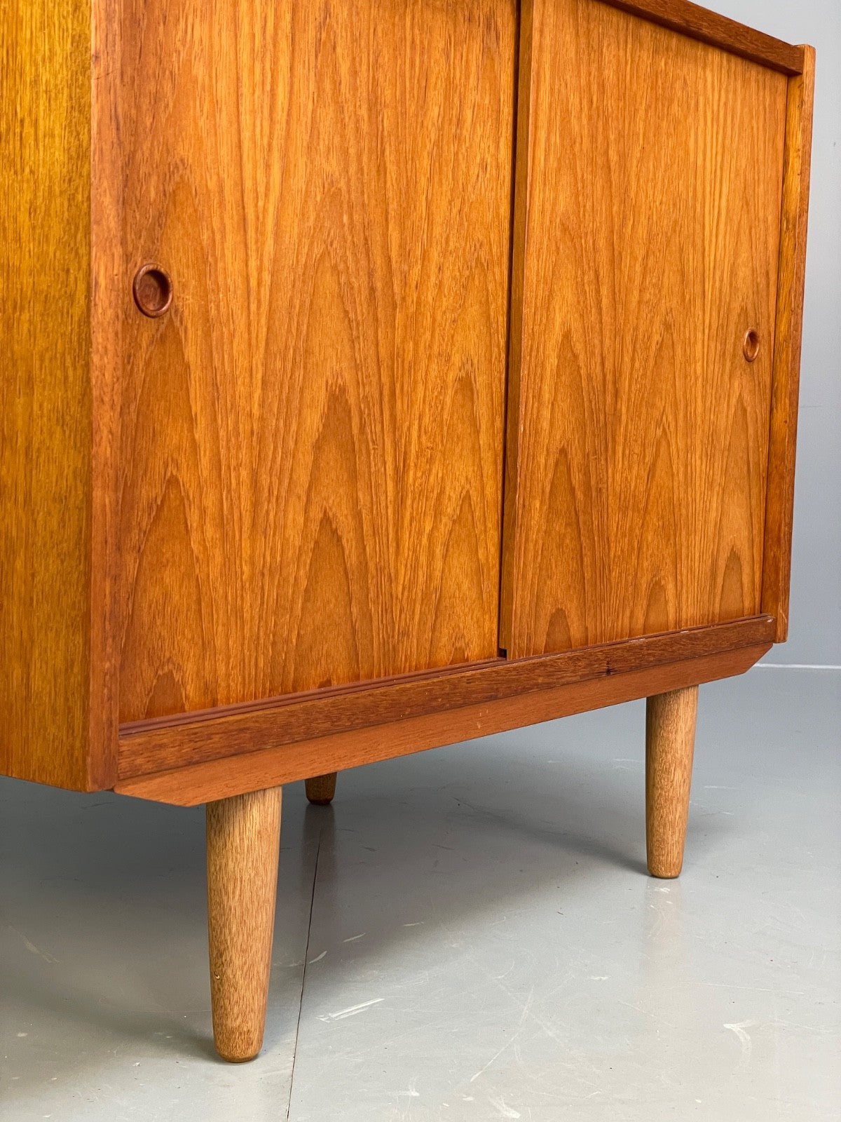 Vintage Danish Teak Cabinet 1970s Retro Sliding Doors Shelf EB9834 MWOO - UKDK FURNITURE